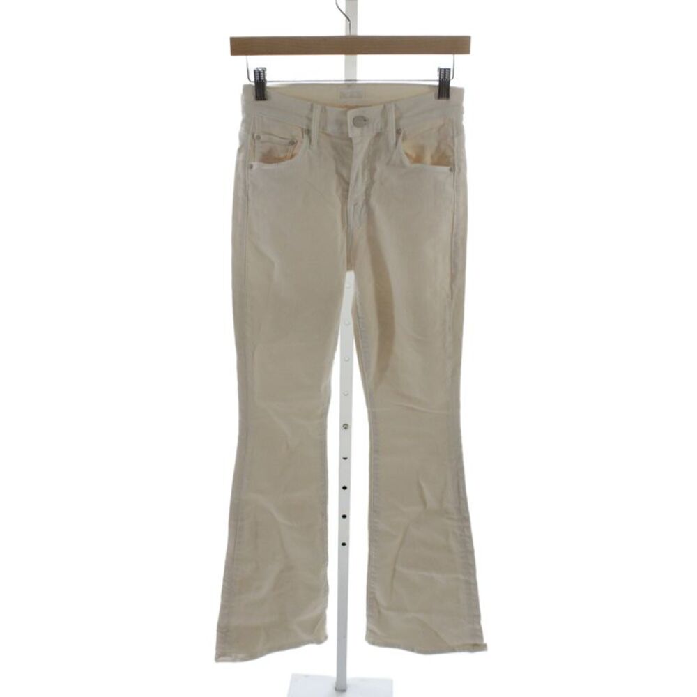 Mother Women Ivory Cotton Flared Jeans Mid Rise Inseam 31 Size 25